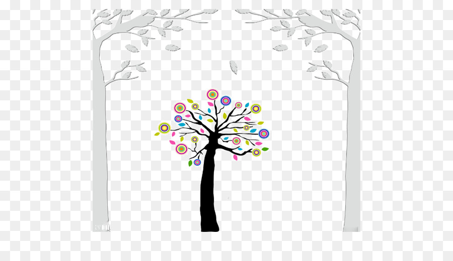 árbol Colorido，Sucursales PNG