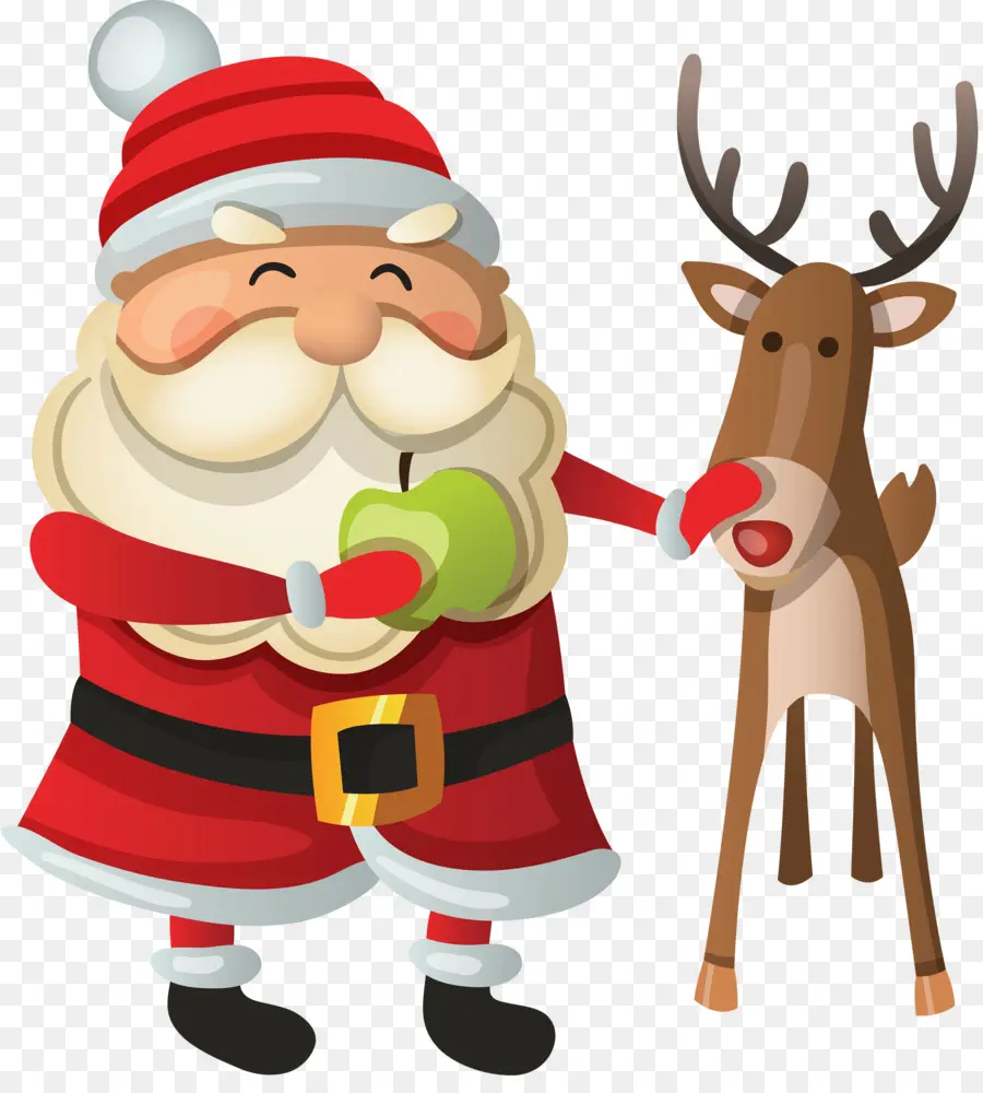 Papá Noel Y Reno，Navidad PNG