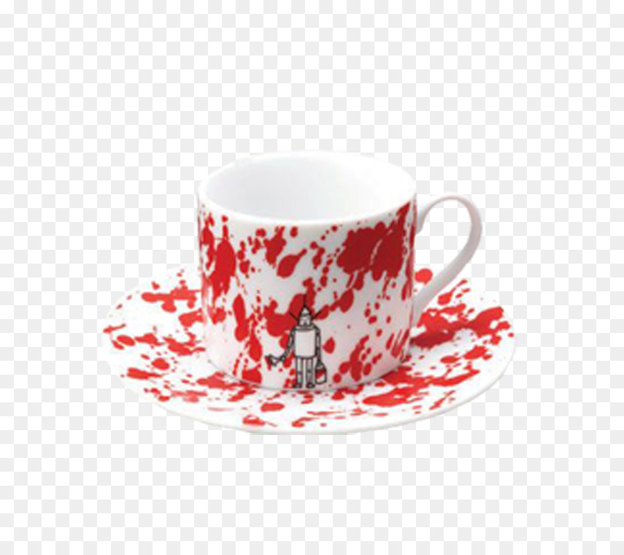 Taza Y Platillo Artístico，Salpicadura Roja PNG