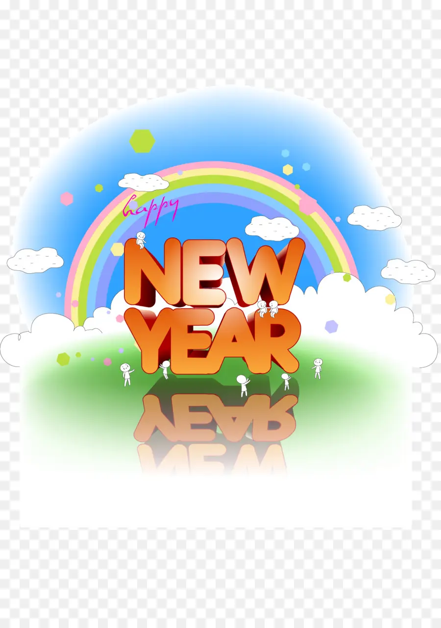 Año Nuevo，Arcoíris PNG