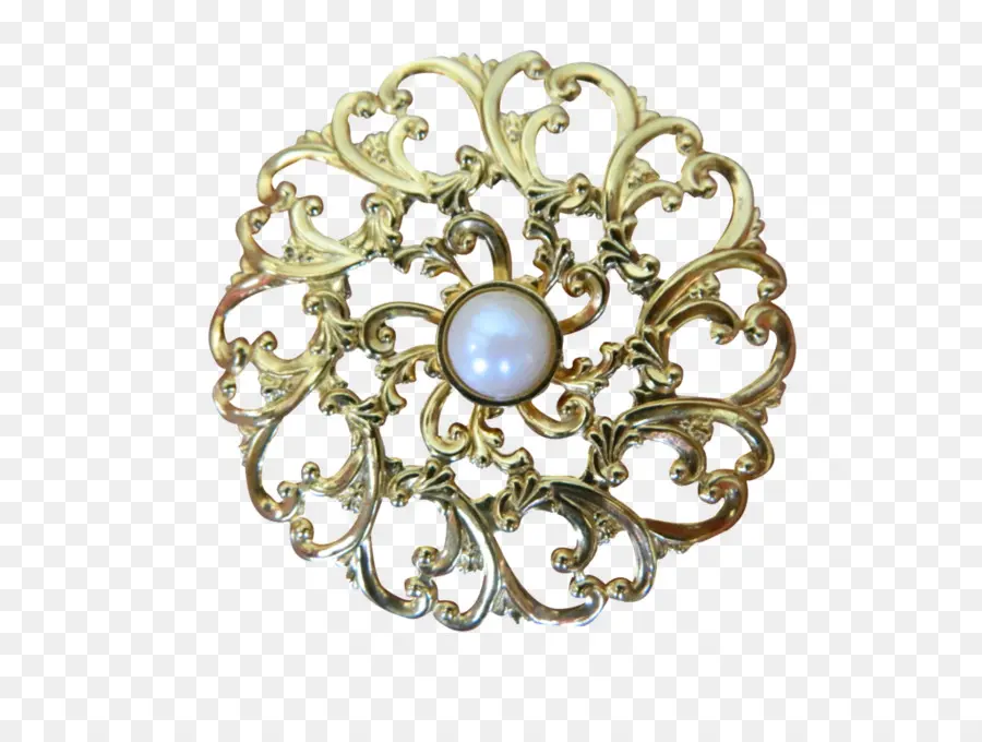 Broche Adornado，Oro PNG