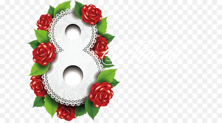 Número Ocho Con Rosas，Numero Ocho PNG