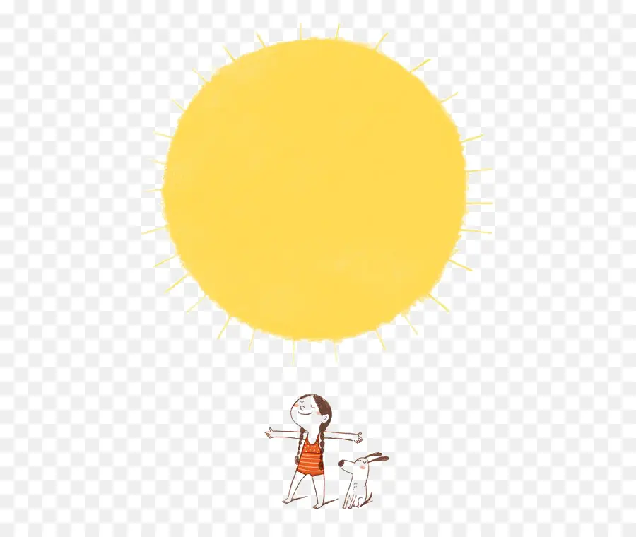 Niña Y Perro，Sol PNG