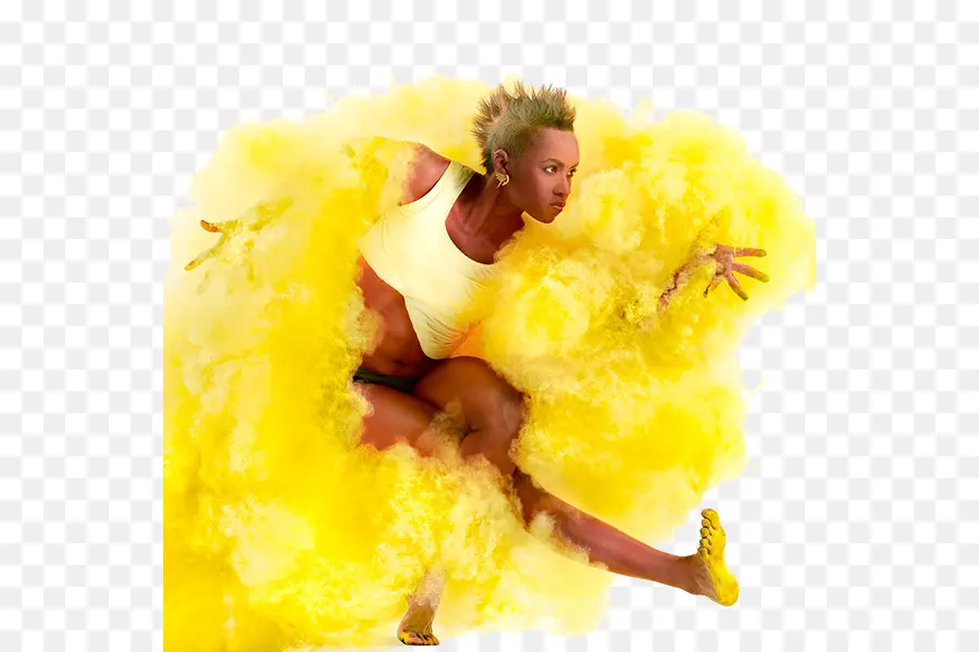 Mujer En Humo Amarillo，Mujer PNG