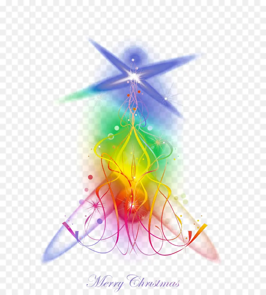 Árbol De Navidad Colorido，Estrella PNG