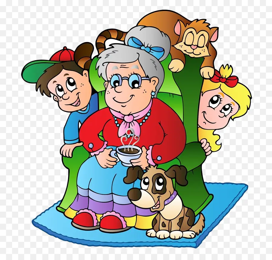 Abuela Con Hijos，Familia PNG