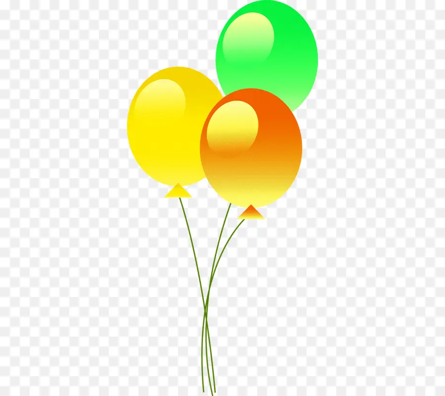 Globos Coloridos，Amarillo PNG