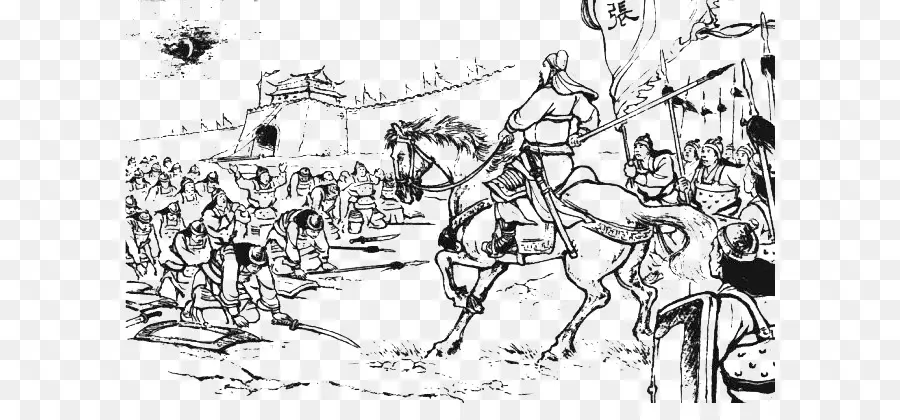 Escena De Batalla Antigua，Caballo PNG