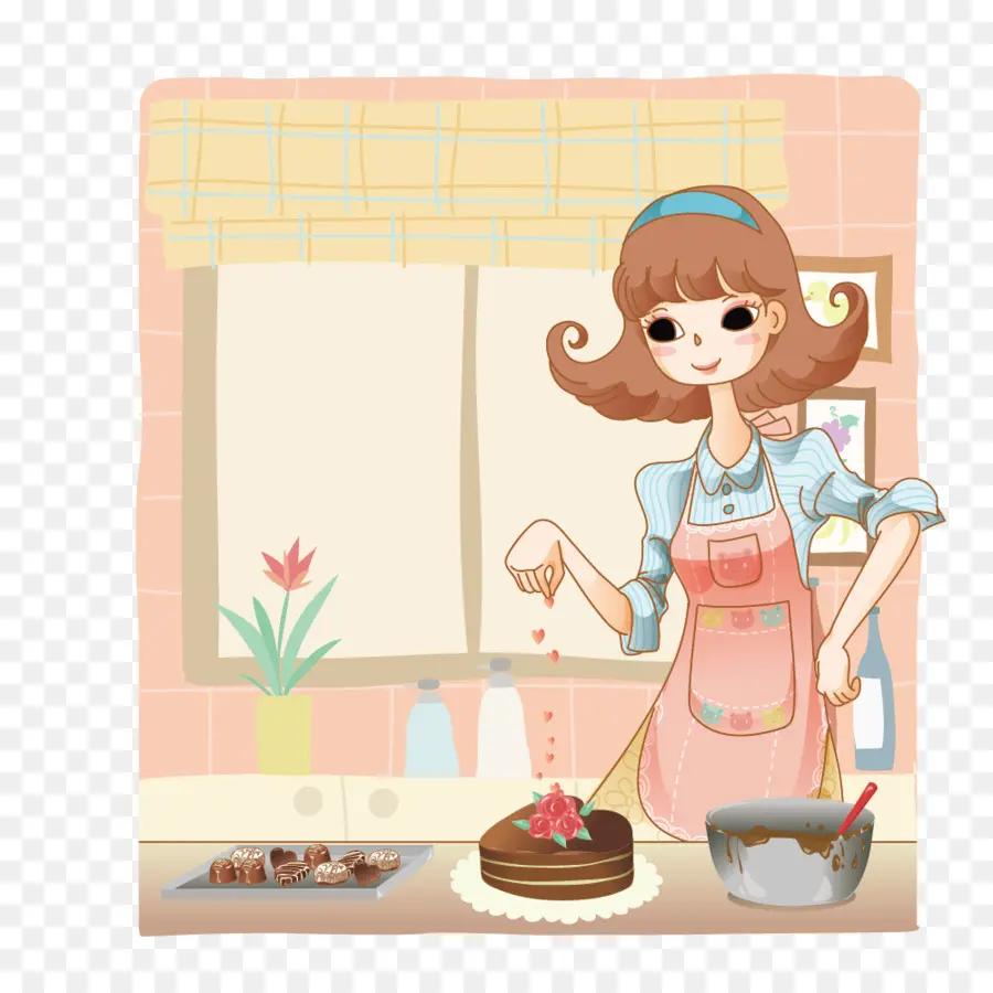 Mujer Horneando，Cocina PNG