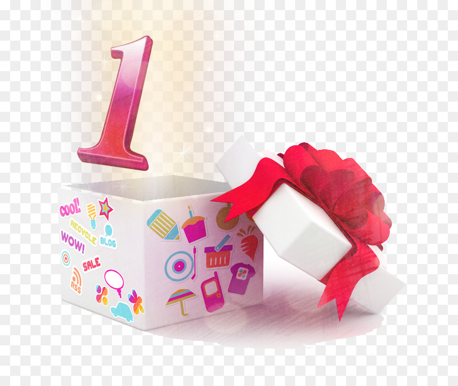 Caja De Regalo，Numero Uno PNG