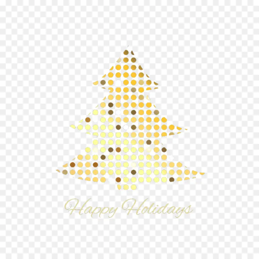 Árbol De Navidad Dorado，Puntos PNG