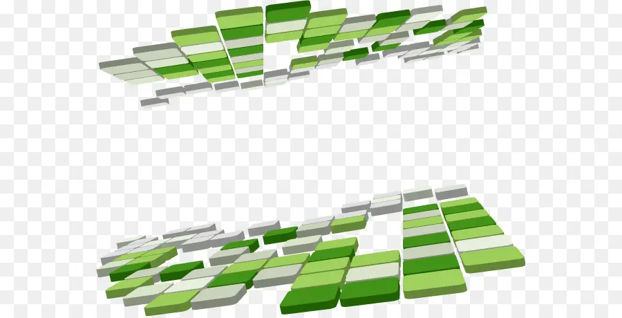 Bloques Verdes Y Blancos，3d PNG