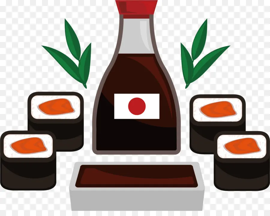 Sushi Y Salsa De Soja，Japonés PNG