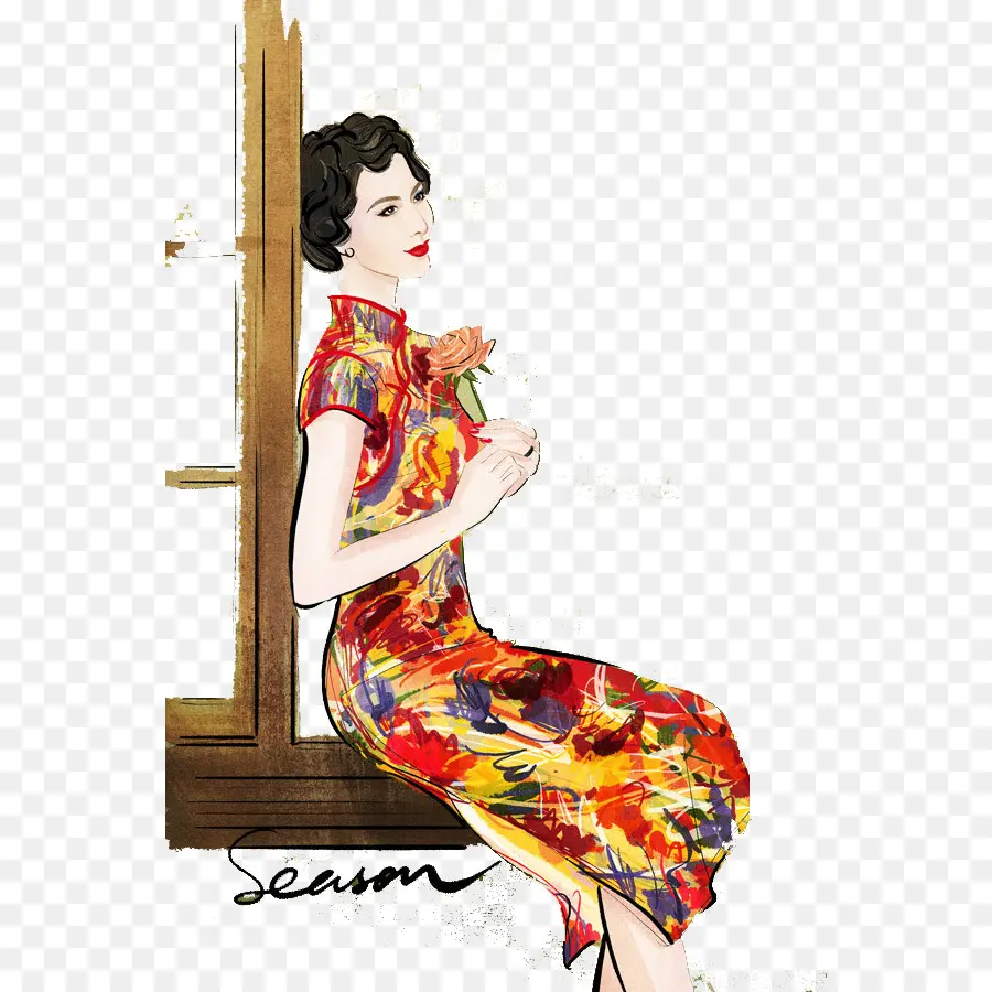 El Cheongsam，Diseñador PNG