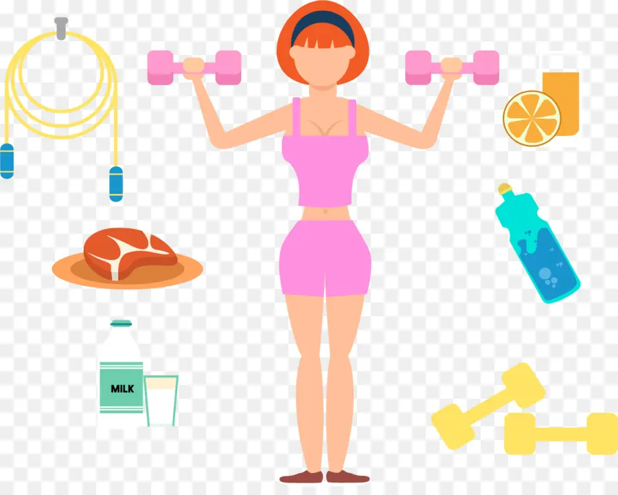 Mujer Fitness，Pesos PNG