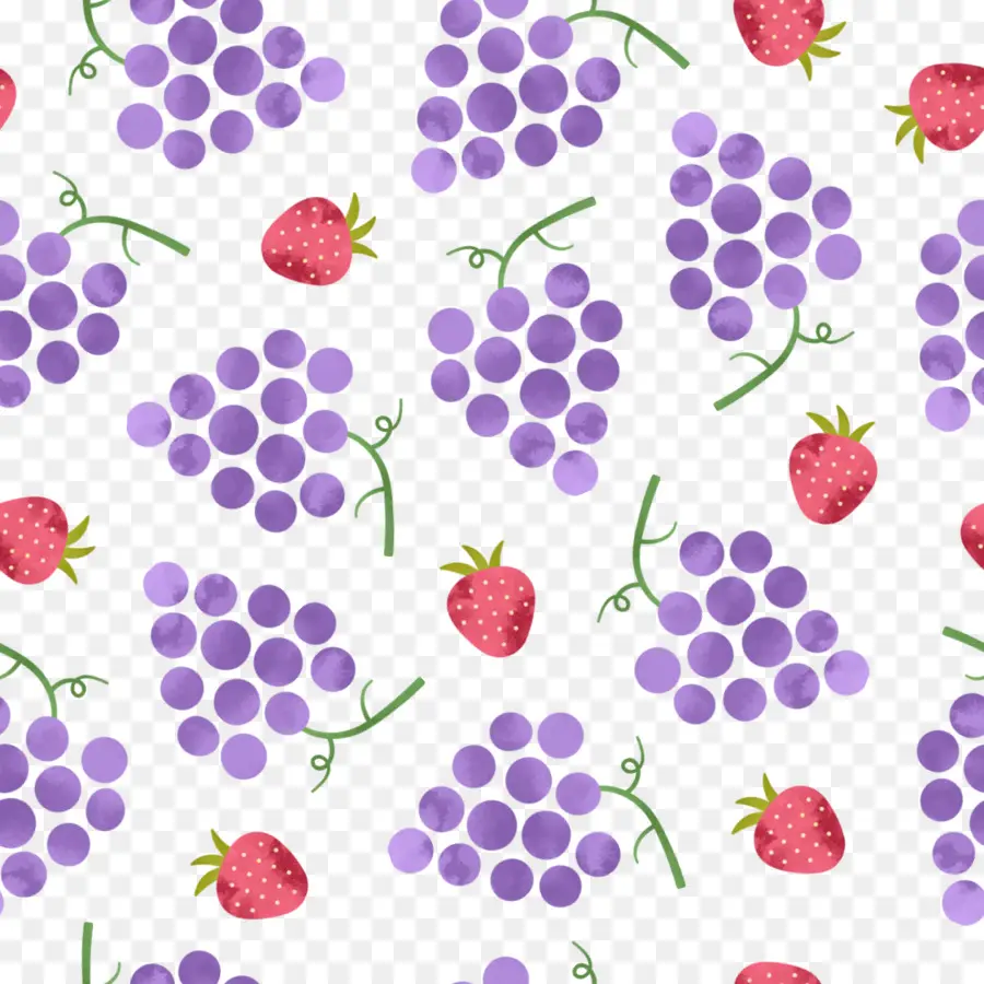 Patrón De Uvas Y Fresas，Fruta PNG