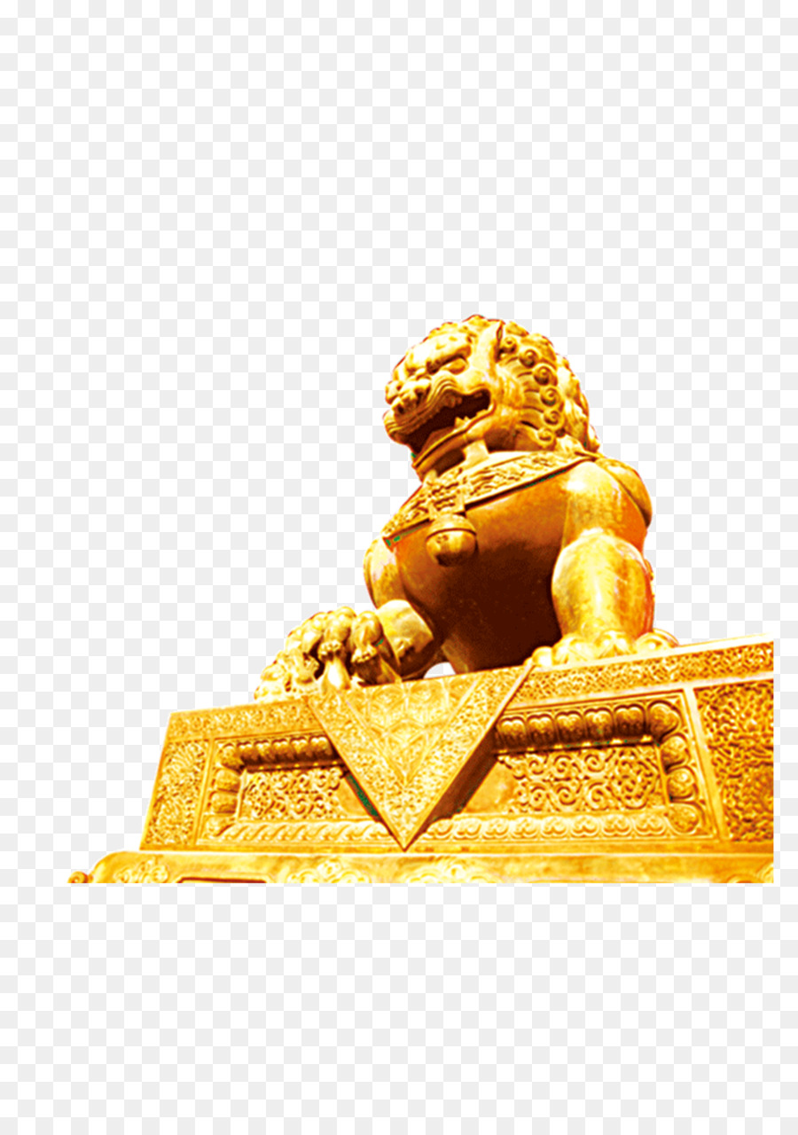 Estatua Del León Dorado，Escultura PNG