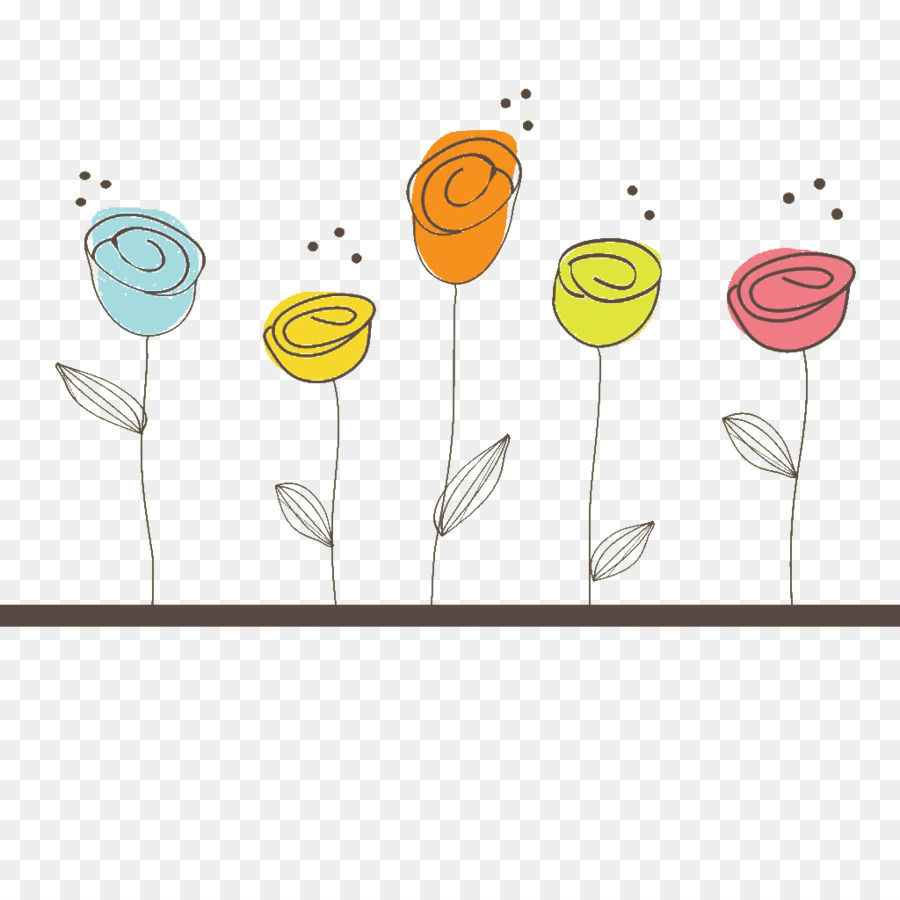 Flores Coloridas，Tallos PNG