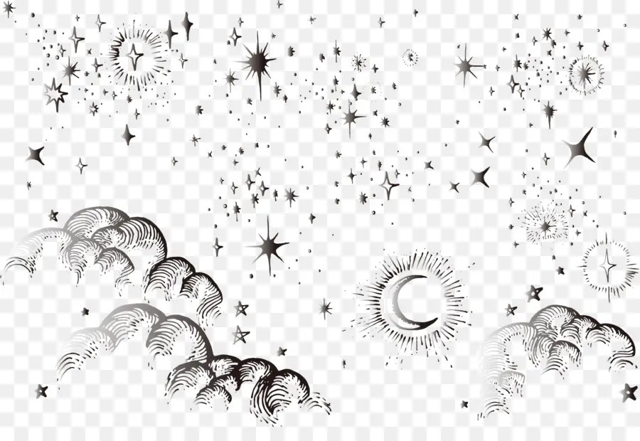 Estrellas Y Luna，Cielo PNG