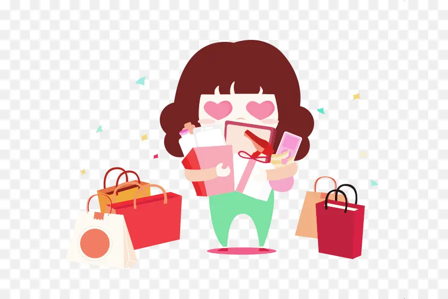 Chica De Compras，Bolsas PNG