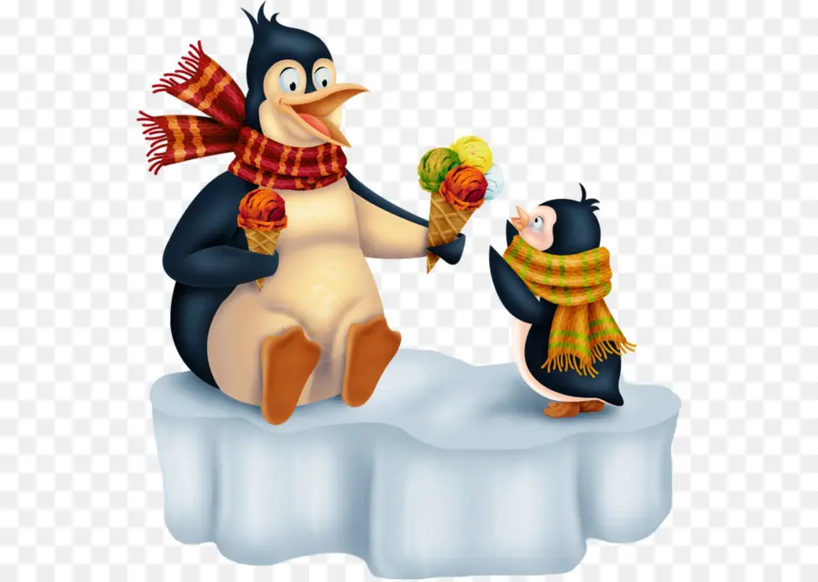 Pingüinos，Helado PNG