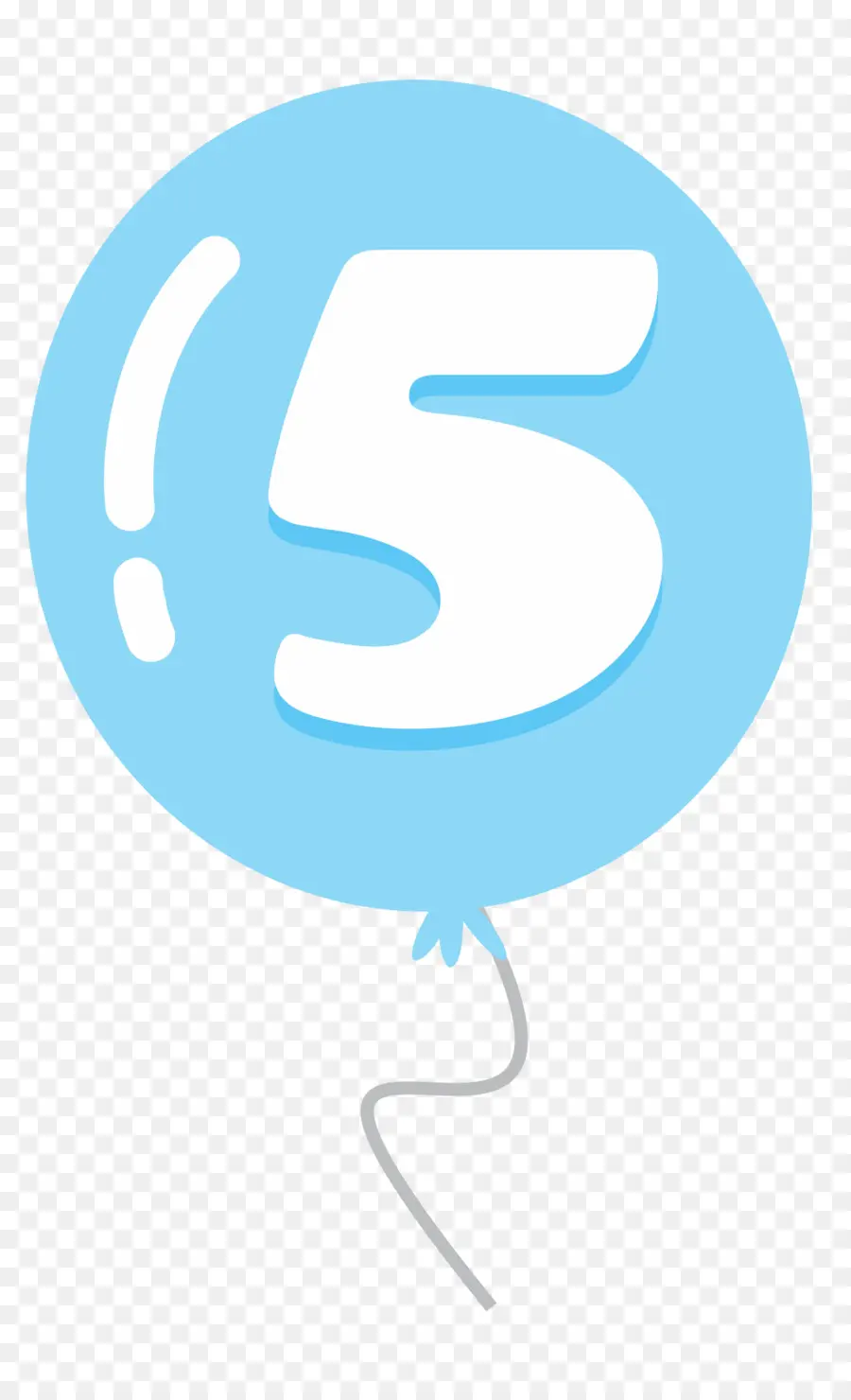 Globo Azul，Numero 5 PNG