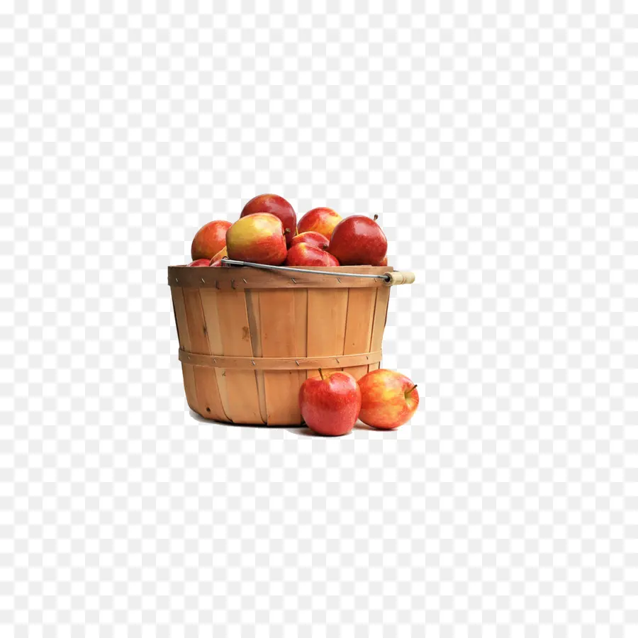 Cesta De Manzanas，Cesta De Madera PNG