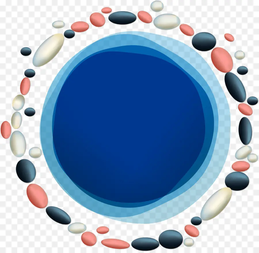 Círculo Azul Con Piedras，Diseño PNG