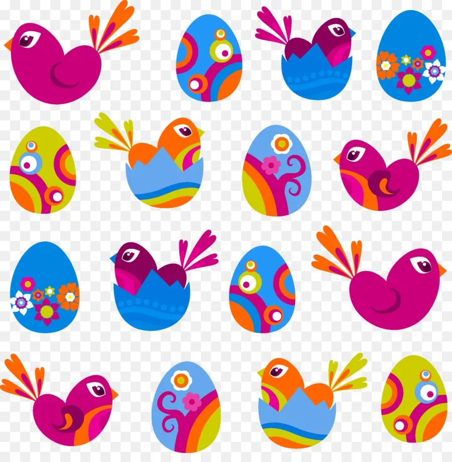 Pájaros Y Huevos Coloridos，Aves PNG