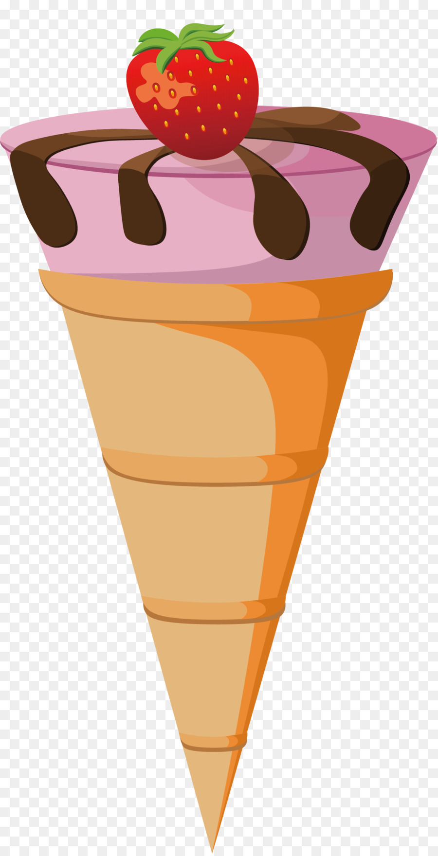 Helado De Fresa，Cono PNG