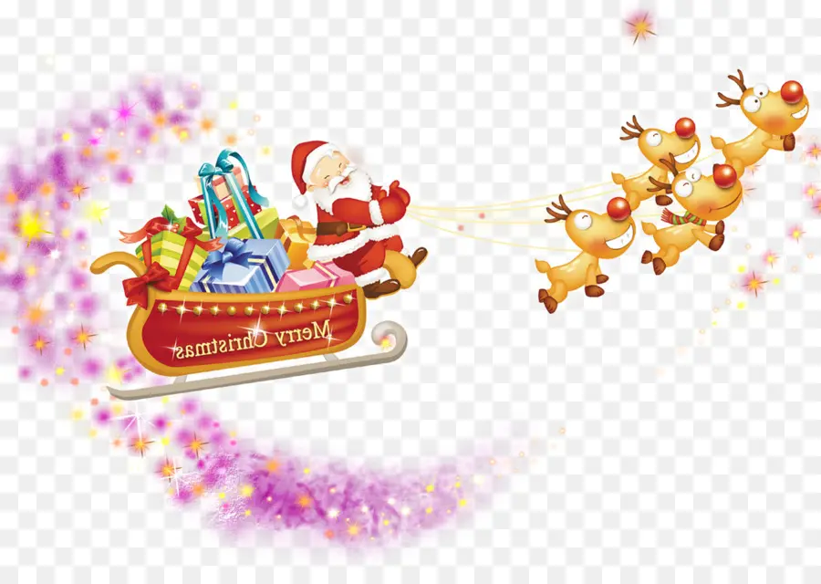 Santa Claus，Reindeer PNG