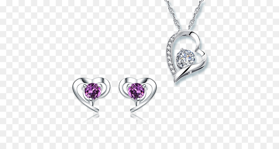 Conjunto De Joyas En Forma De Corazón，Collar PNG