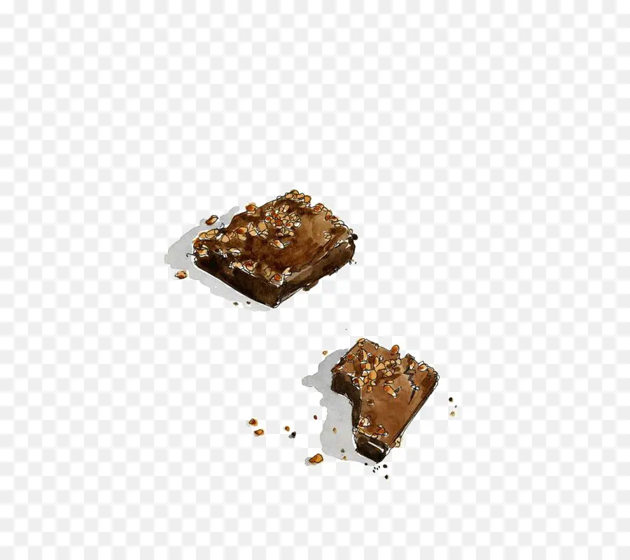 Brownies De Chocolate，Postre PNG