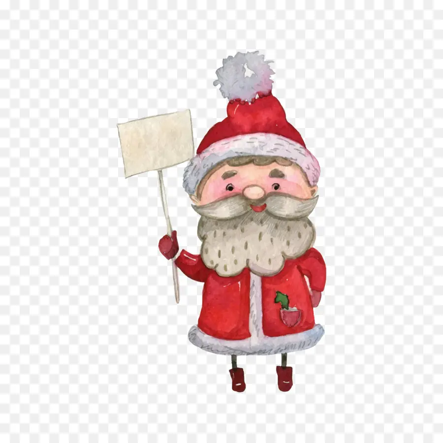 Santa Claus，Pintura A La Acuarela PNG