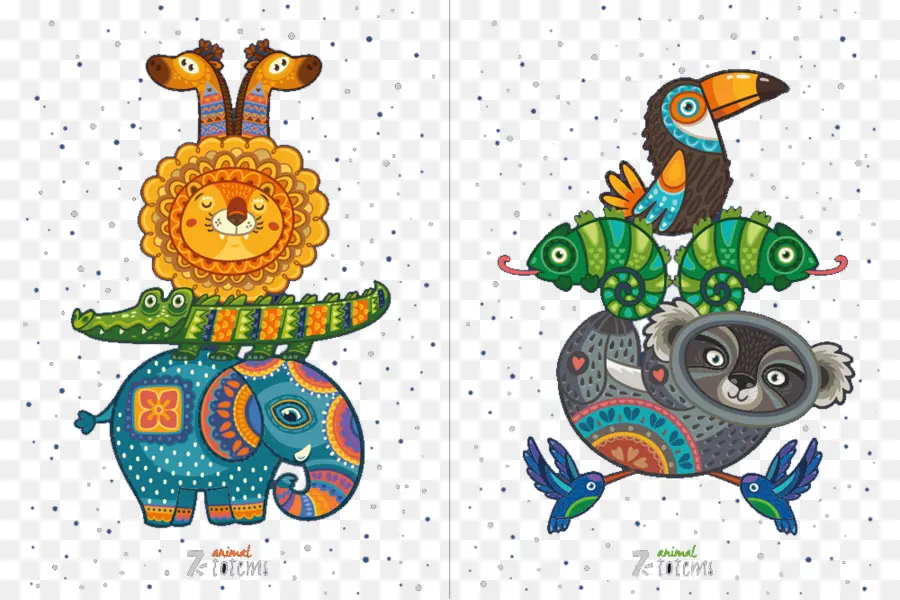 Animales Coloridos，Dibujos Animados PNG