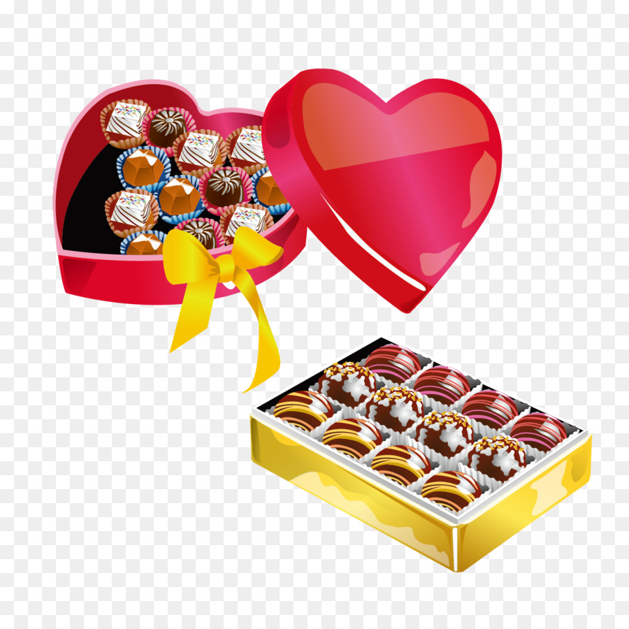 Cajas De Bombones En Forma De Corazón，Chocolates PNG