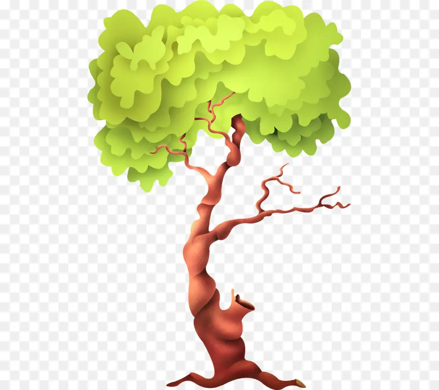 árbol Retorcido，Hojas Verdes PNG