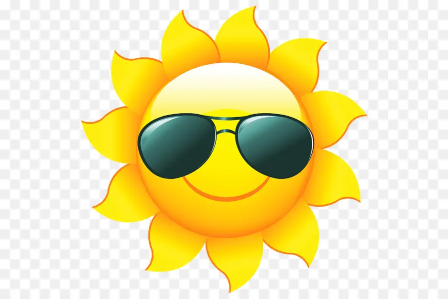 Sol Con Gafas De Sol，Soleado PNG