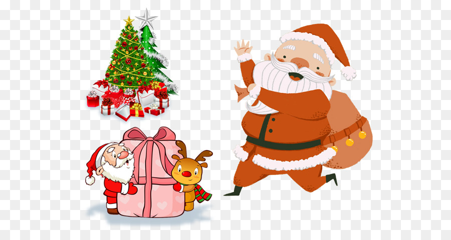 Papá Noel，Árbol De Navidad PNG