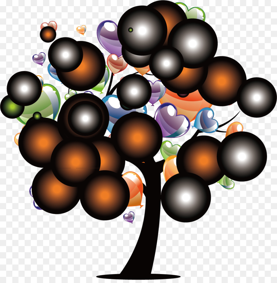 árbol Colorido，Globos PNG