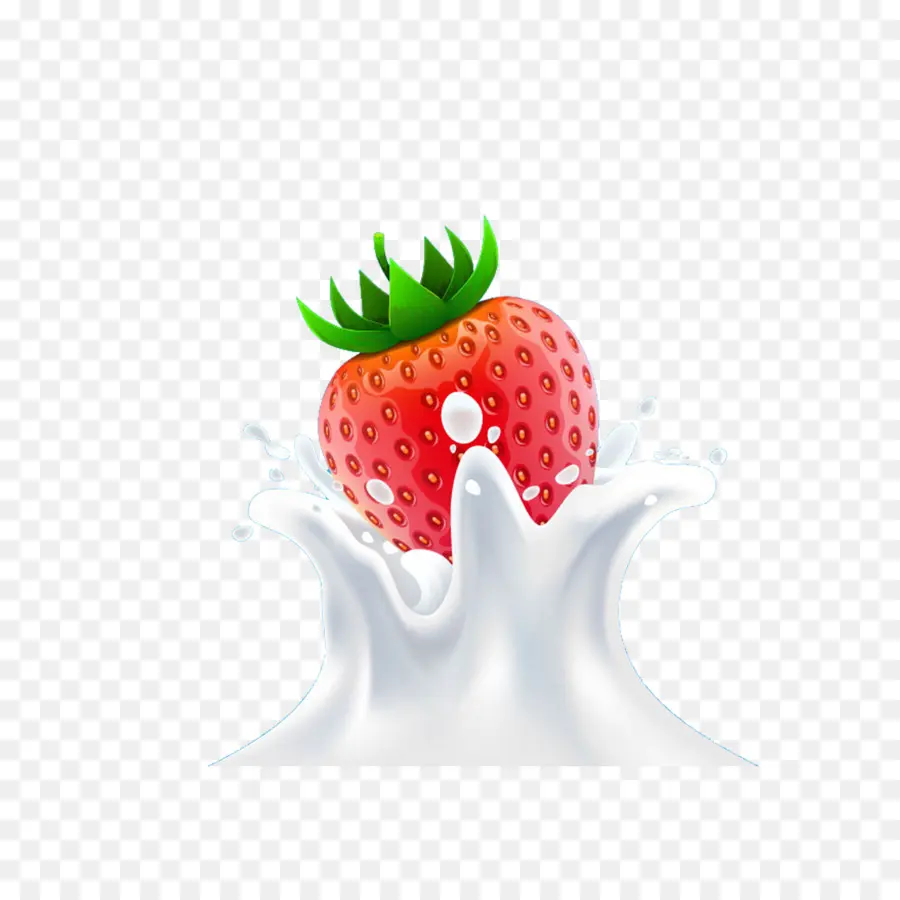 Fresa En Leche，Fruta PNG