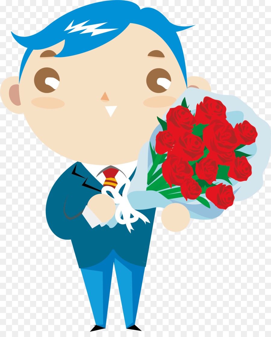 Hombre Con Flores，Ramo PNG