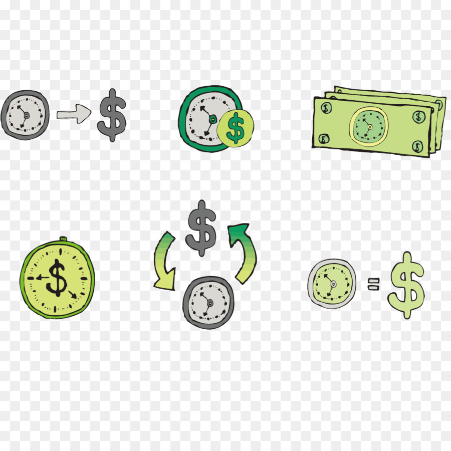 Iconos De Tiempo Y Dinero，Reloj PNG