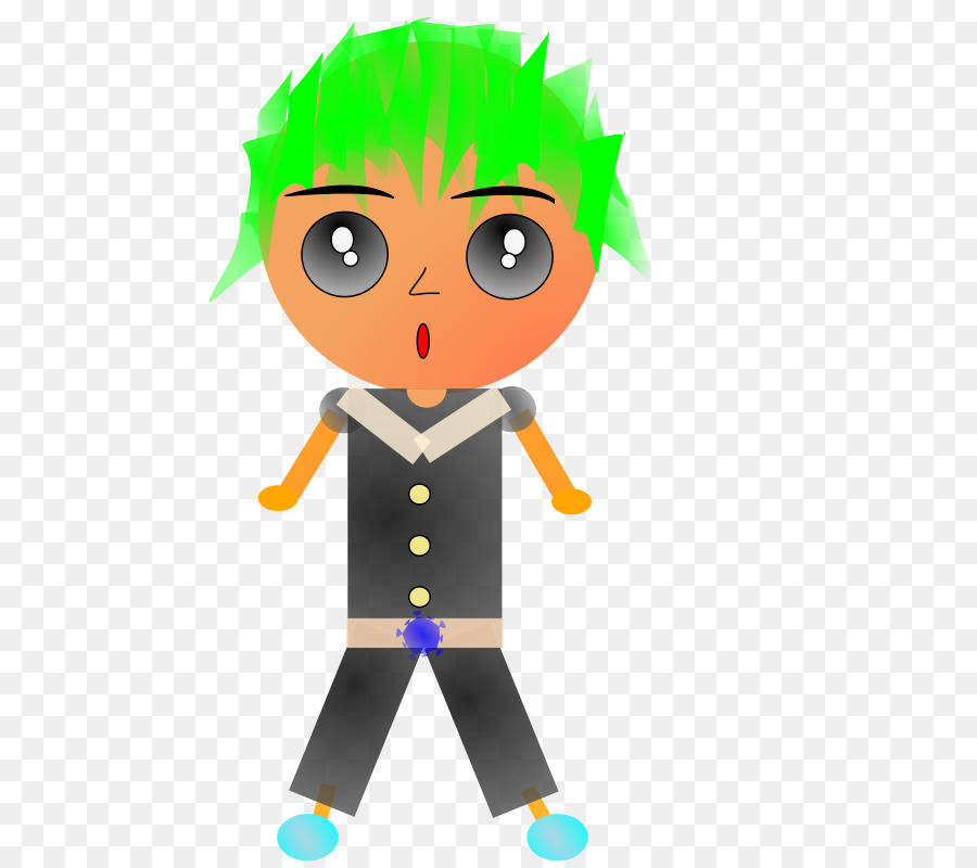 Personaje De Pelo Verde，Animado PNG