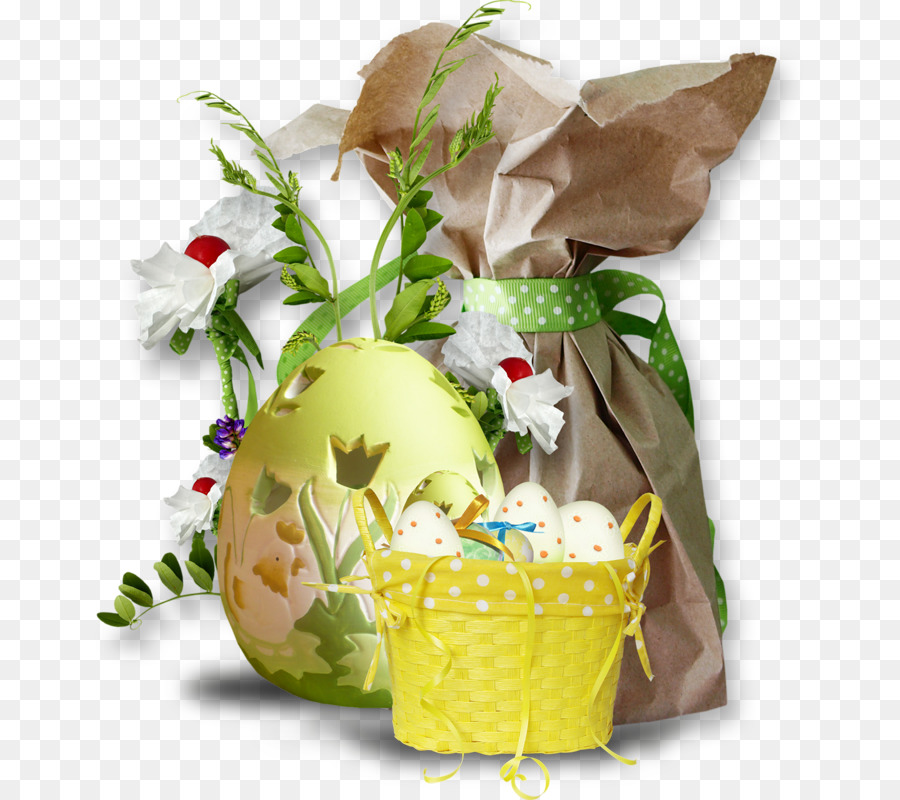 Huevos De Pascua Decorativos，Cesta PNG