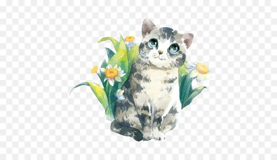 Gato，Pintura De Acuarela PNG