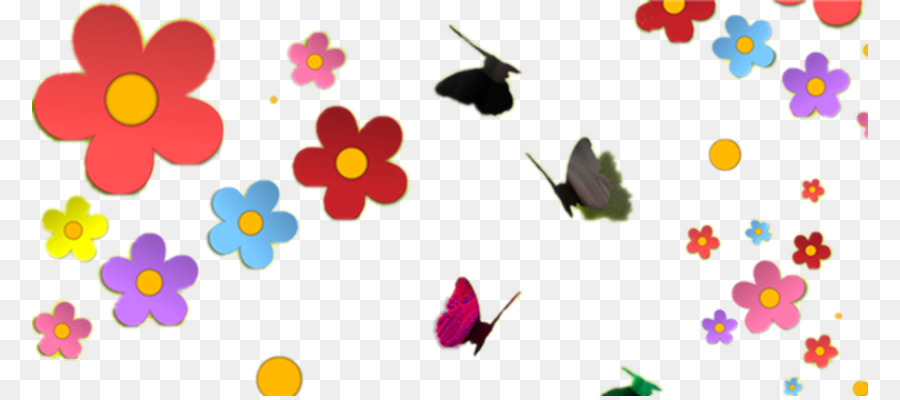 Mariposas Y Flores，Vistoso PNG