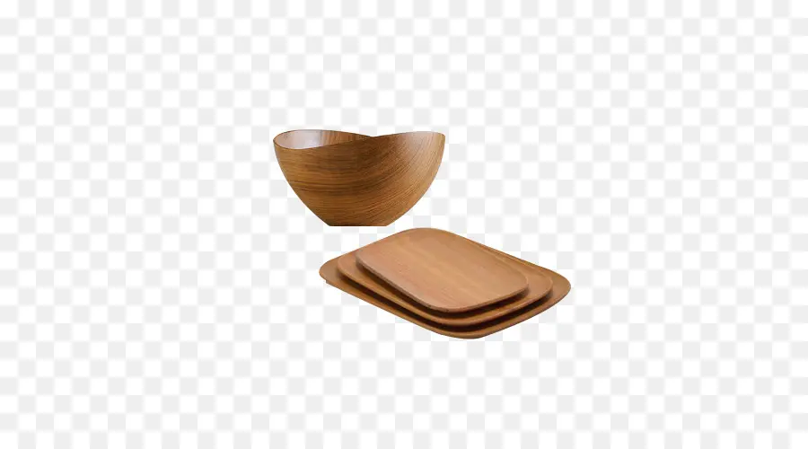 Cuenco Y Platos De Madera，Bol PNG