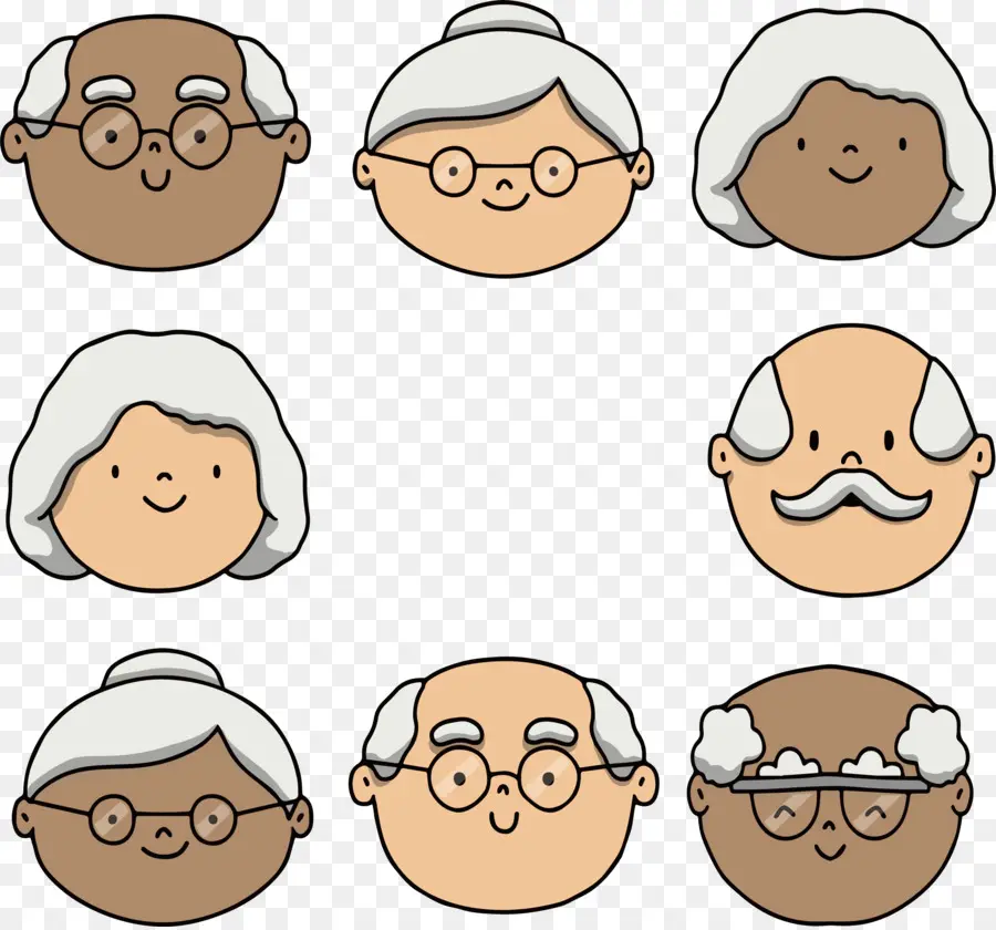 Rostros De Ancianos，Dibujos Animados PNG