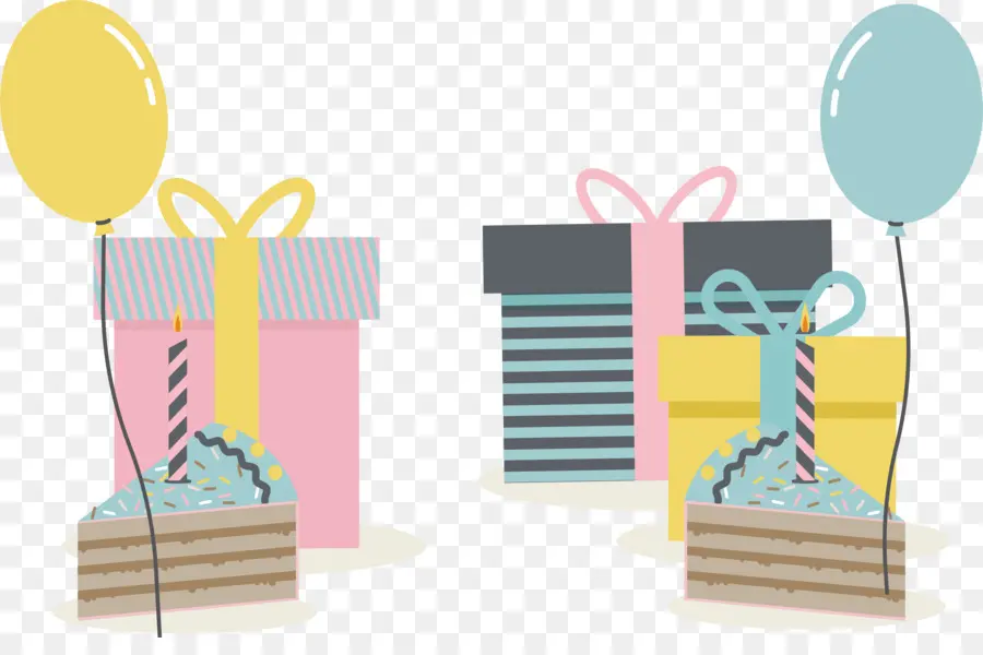 Cajas De Regalo，Globos PNG